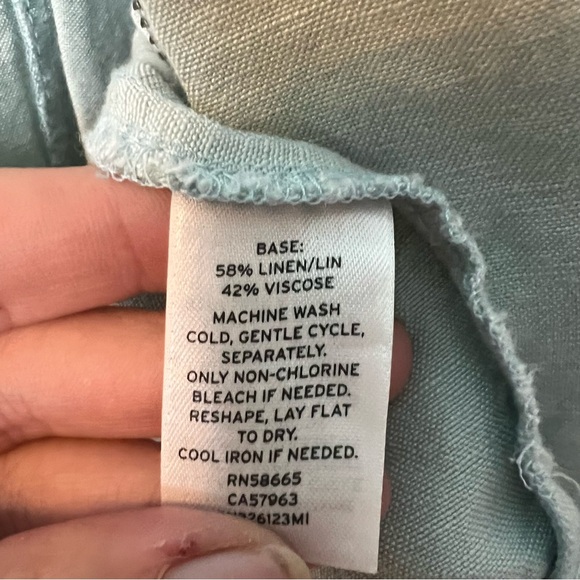 Caslon - Women’s Linen Blend‎ Zip Up Jacket Mint Blue - Sz. S - Picture 7 of 8